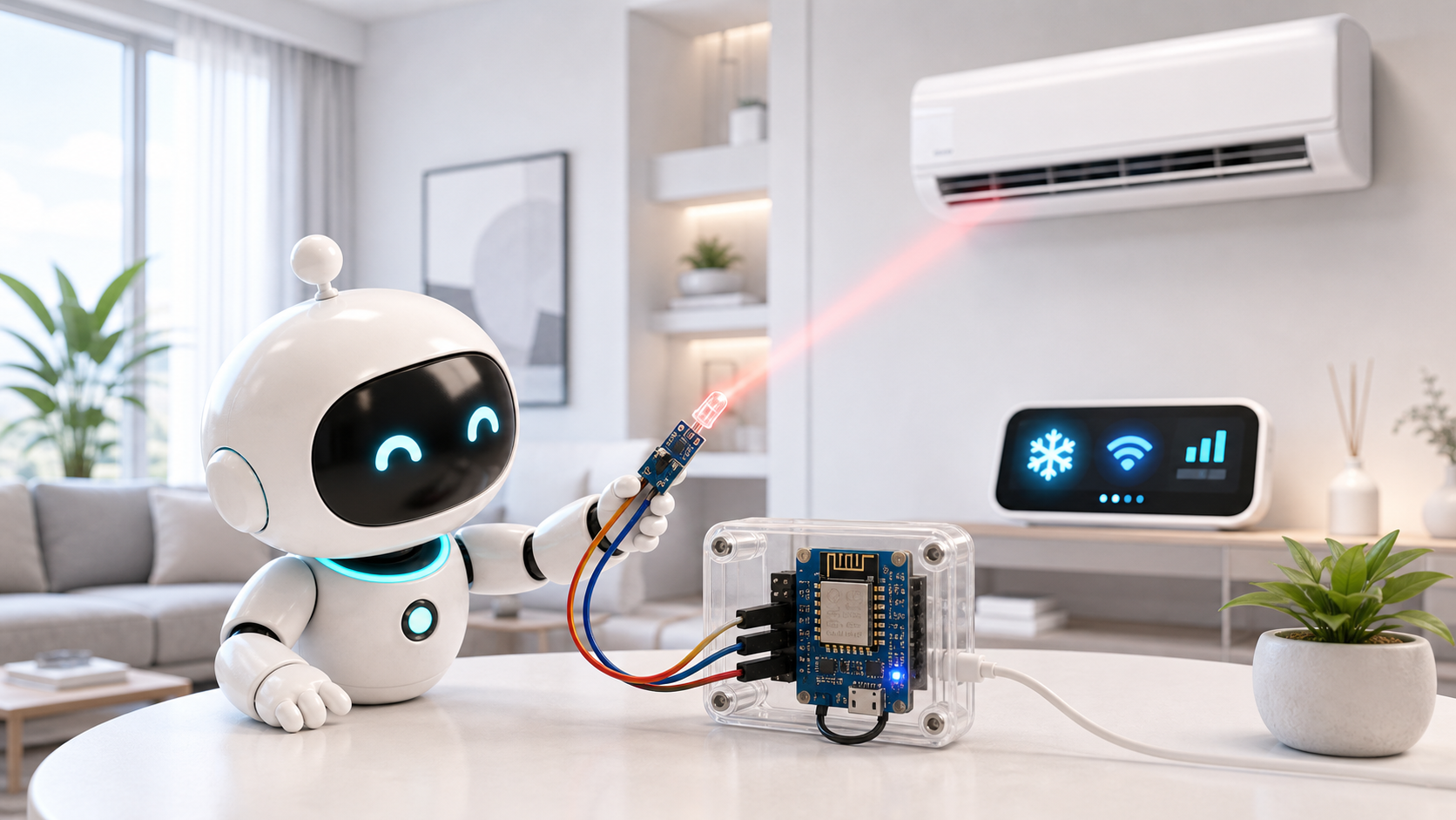 [17편] 리모컨 없이 에어컨을 IoT 허브에서 제어하자 - IR 송신 노드 대표 이미지